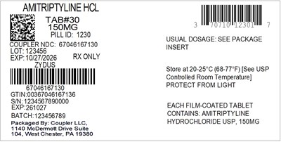 Label (70710 1230 1 Amitriptyline 150mg 67046 1671 30)